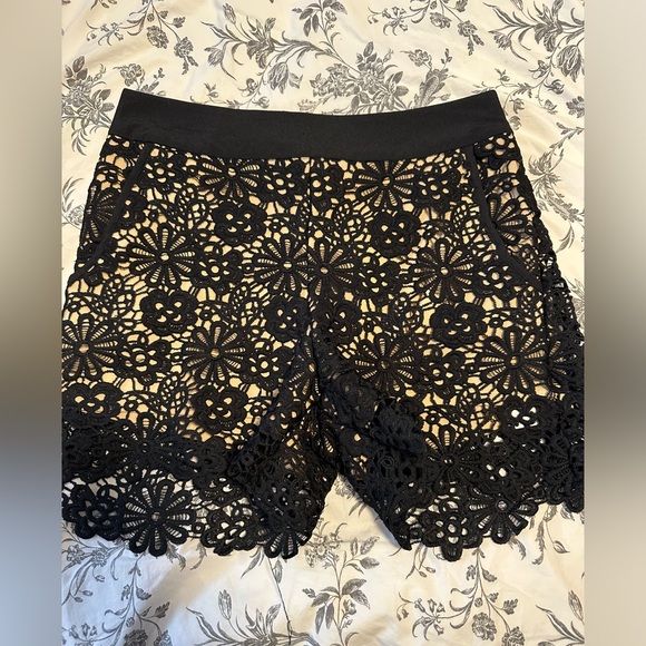 Monteau Pants - Black Lace Dress Shorts